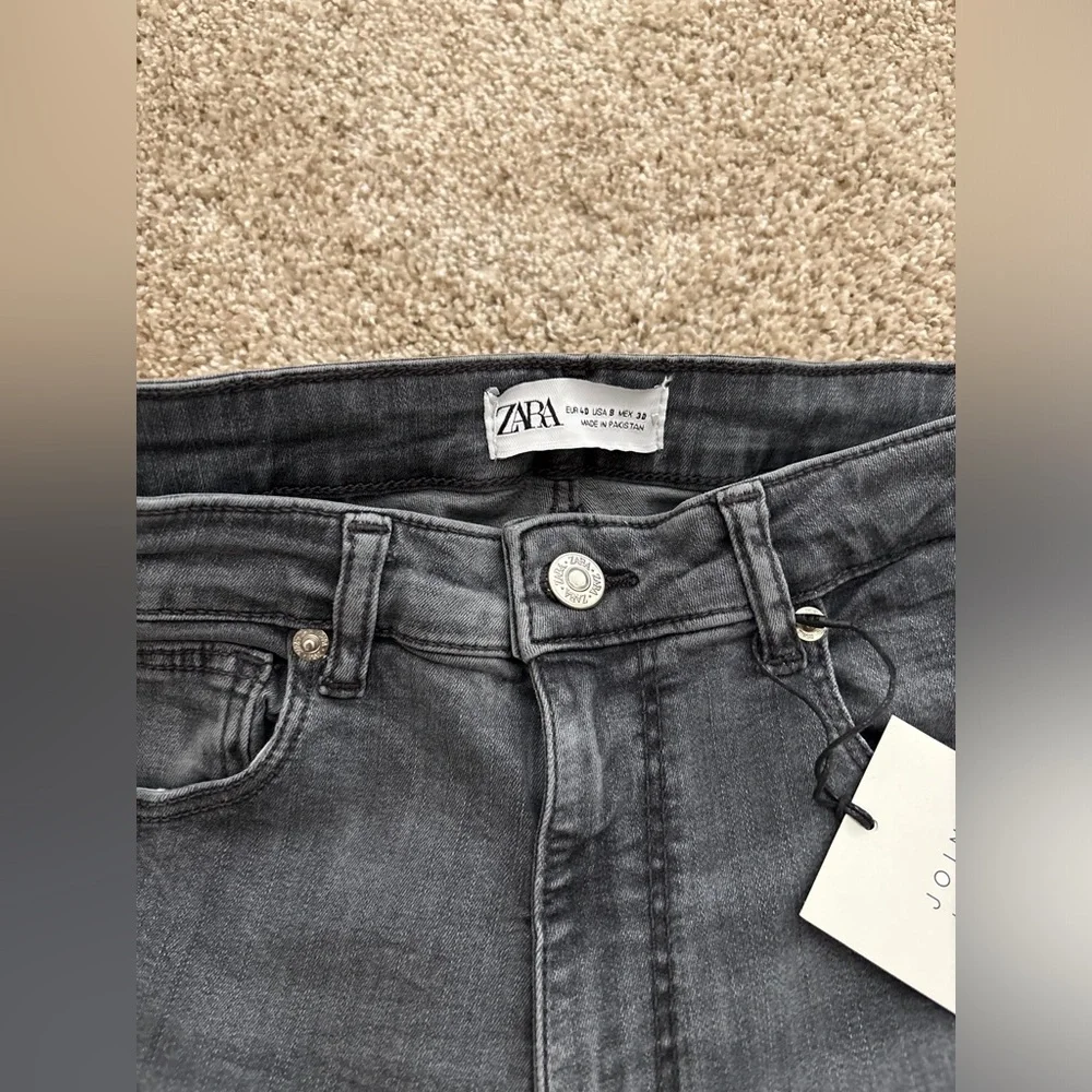 NWT Zara Gray Jeans with slid - Picture 3 of 3